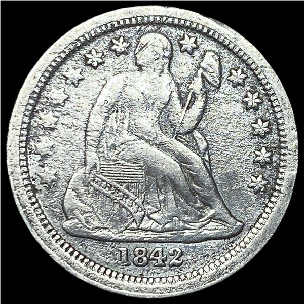 1842-O Silver Seated Liberty Dime NEARLY  UNCIRCULATED