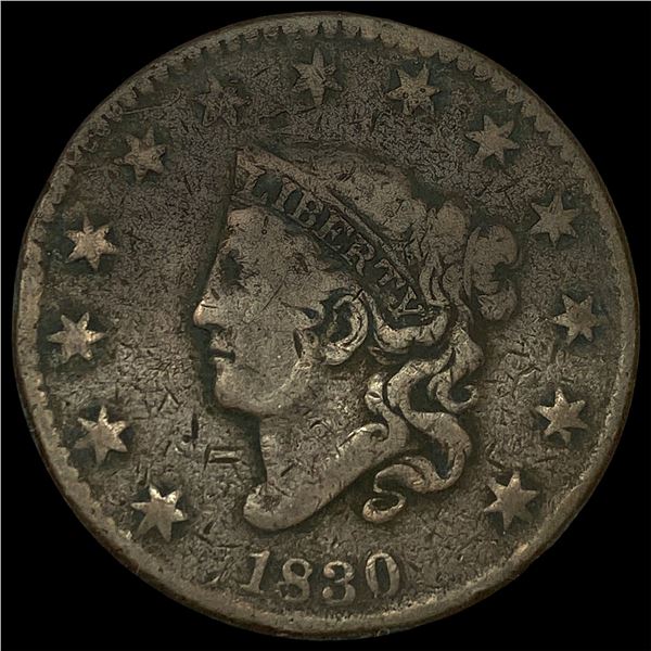 1830 Coronet Head Large Cent LIGHTLY  CIRCULATED