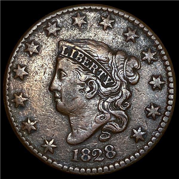 1828 Coronet Head Large Cent NEARLY UNCIRCULATED