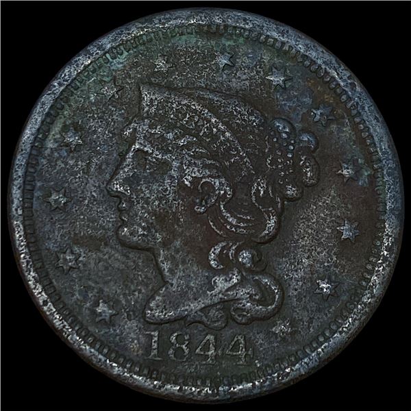 1844 Braided Hair Large Cent ABOUT  UNCIRCULATED