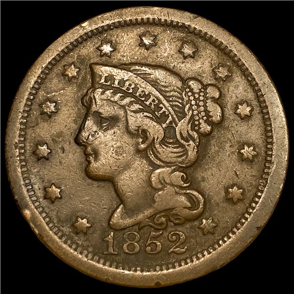 1852 Braided Hair Large Cent NEARLY  UNCIRCULATED