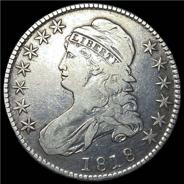 1818 Capped Bust Half Dollar ABOUT  UNCIRCULATED