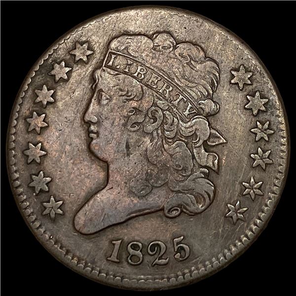 1825 Classic Head Half Cent NEARLY UNCIRCULATED