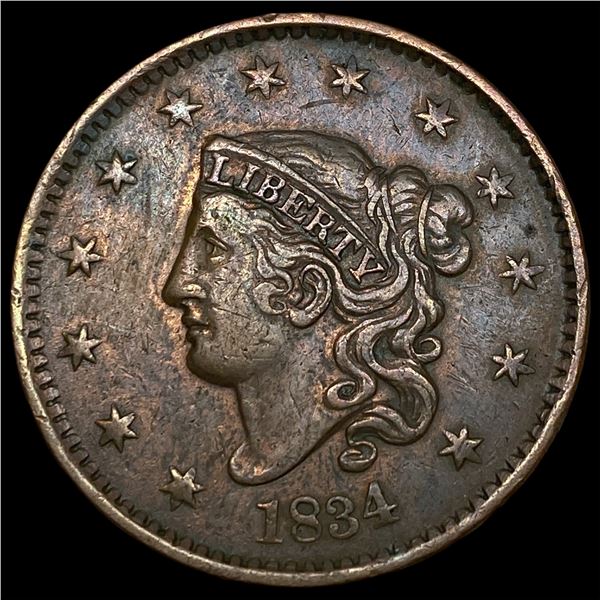 1834 Coronet Head Large Cent CLOSELY  UNCIRCULATED