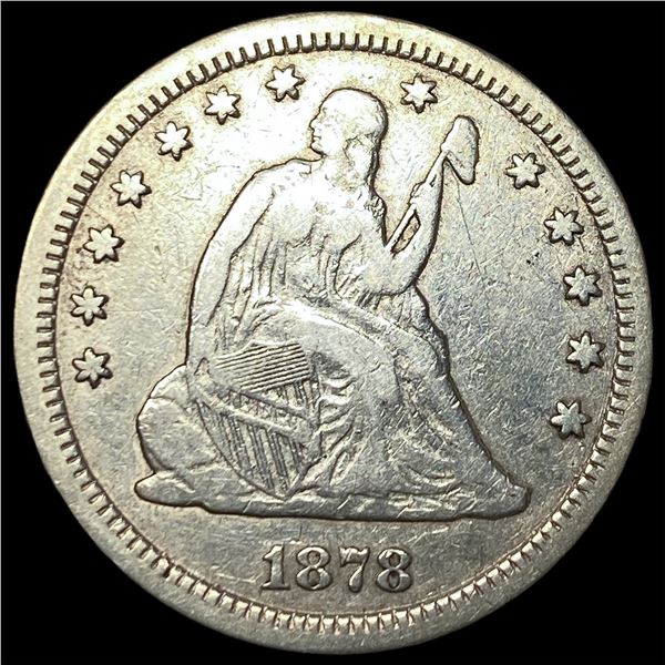 1878-CC Silver Seated Liberty Quarter NEARLY  UNCIRCULATED