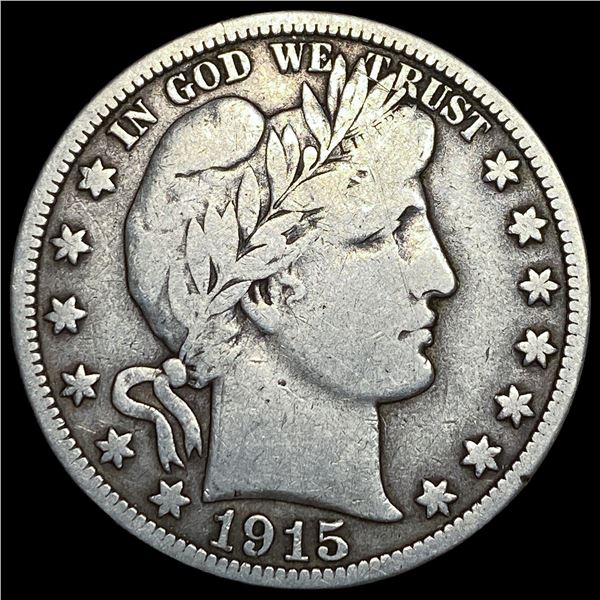 1915-S Silver Barber Half Dollar LIGHTLY  CIRCULATED