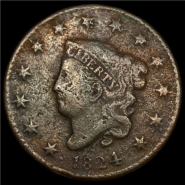 1824 Coronet Head Large Cent LIGHTLY  CIRCULATED