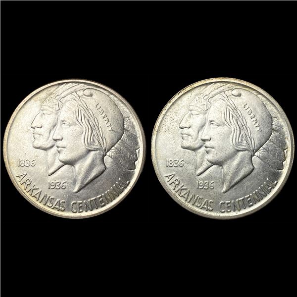 [2]1936-S Arkansas Silver Half Dollars UNCIRCULATED