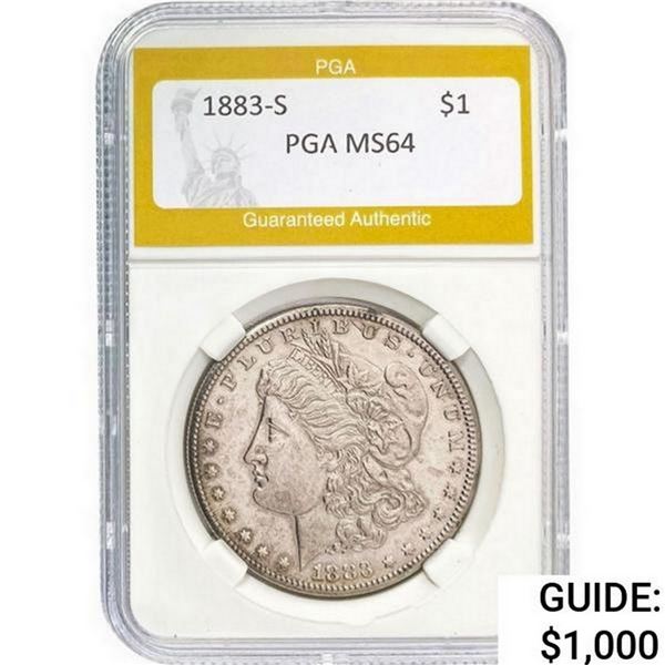 1883-S Morgan Silver Dollar PGA MS64