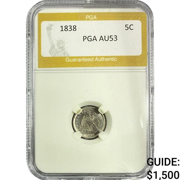 1838 Seated Liberty Half Dime PGA AU53