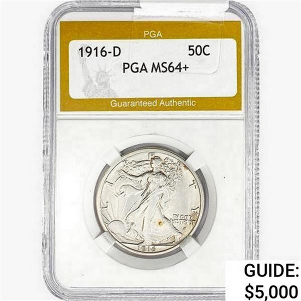 1916-D Walking Liberty Half Dollar PGA MS64+