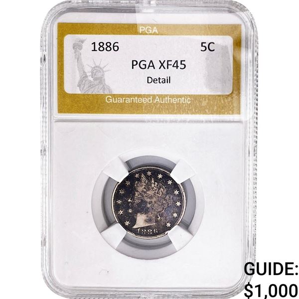 1886 Liberty Victory Nickel PGA XF45 Detail