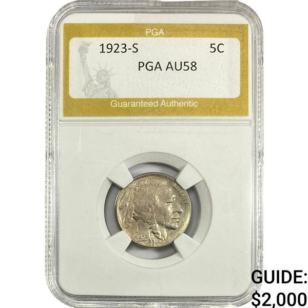 1923-S Buffalo Nickel PGA AU58