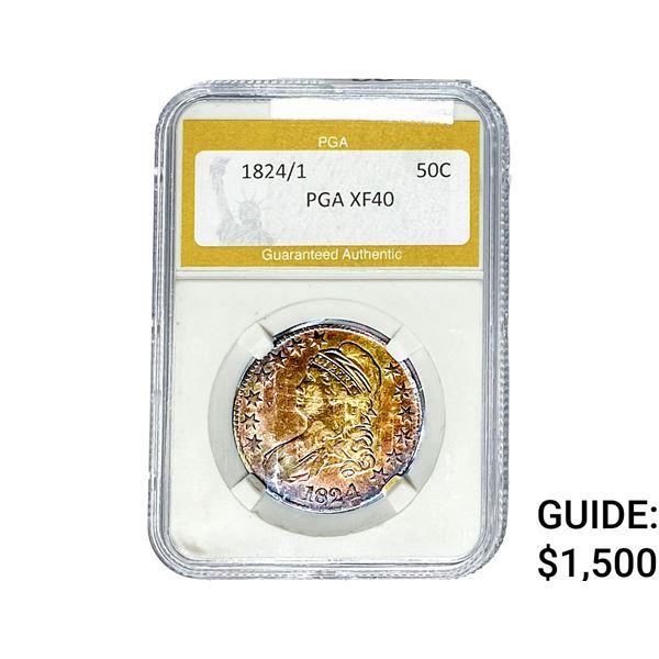 1824/1 Capped Bust Half Dollar PGA XF40