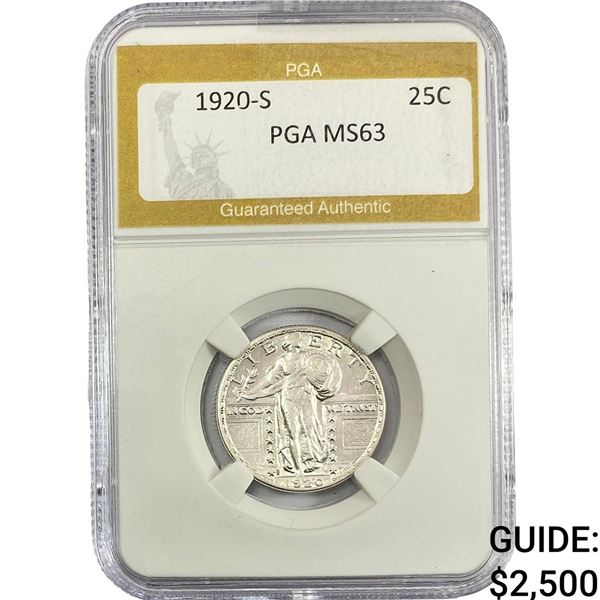 1920-S Standing Liberty Quarter PGA MS63