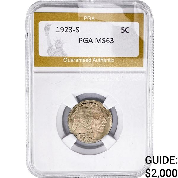 1923-S Buffalo Nickel PGA MS63