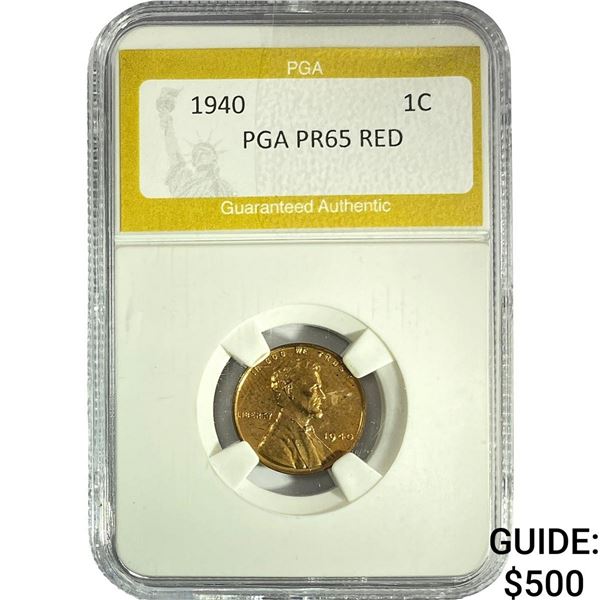 1940 Wheat Cent PGA PR65 RED