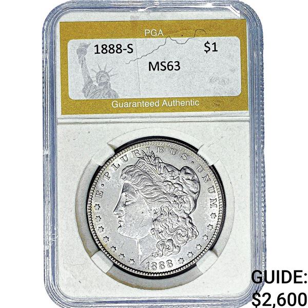 1888-S Morgan Silver Dollar PGA MS63