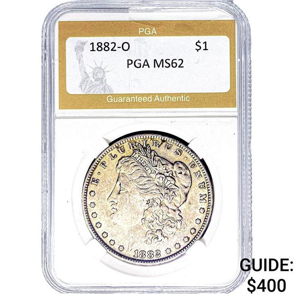 1882-O Morgan Silver Dollar PGA MS62