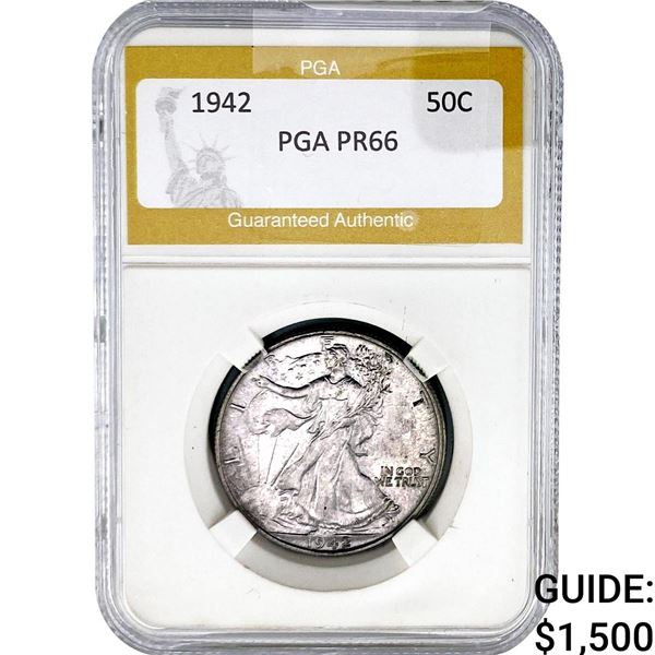1942 Walking Liberty Half Dollar PGA PR66