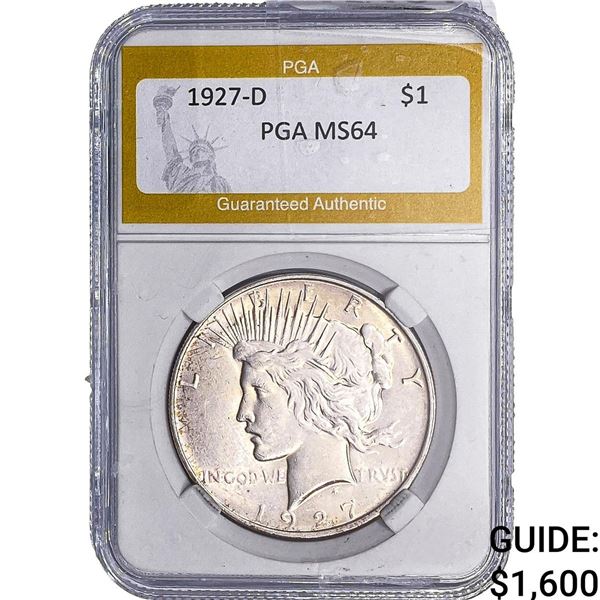 1927-D Silver Peace Dollar PGA MS64