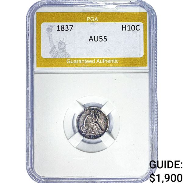 1837 Seated Liberty Half Dime PGA AU55