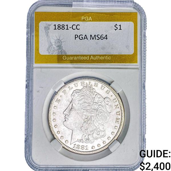 1881-CC Morgan Silver Dollar PGA MS64
