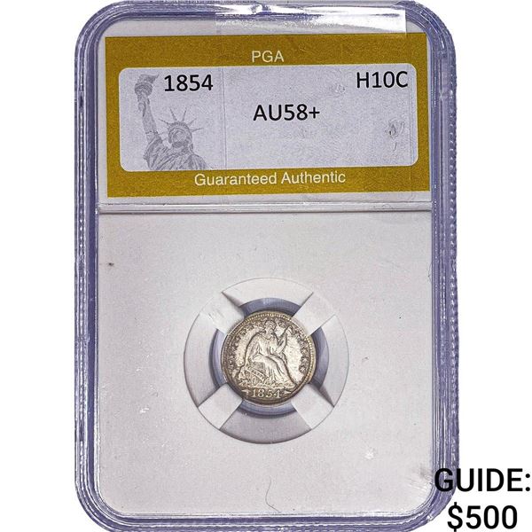 1854 Seated Liberty Half Dime PGA AU58+
