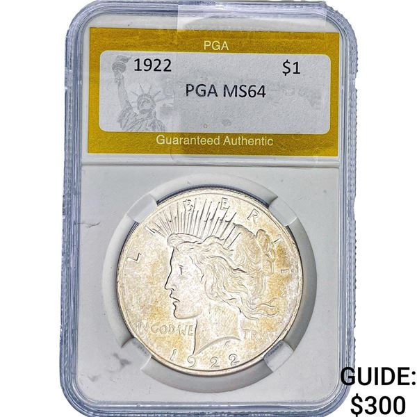 1922 Silver Peace Dollar PGA MS64