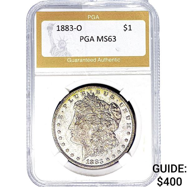 1883-O Morgan Silver Dollar PGA MS63