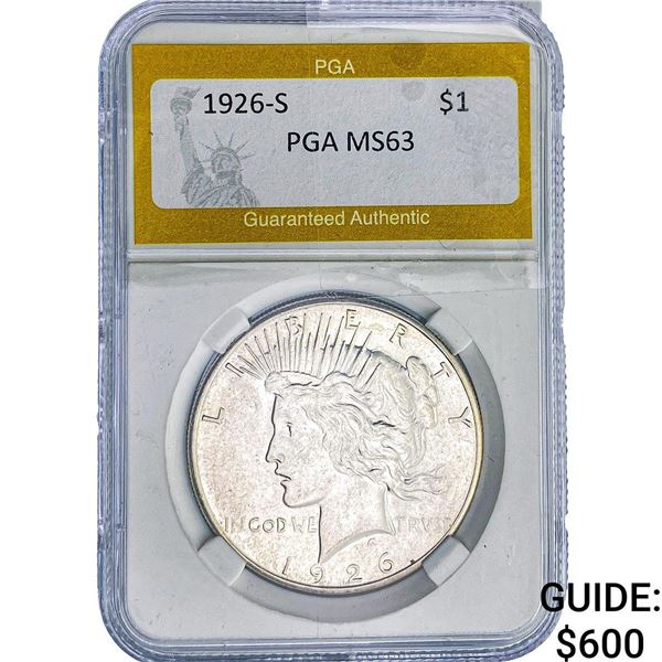 1926-S Silver Peace Dollar PGA MS63