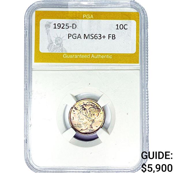 1925-D Mercury Silver Dime PGA MS63+ FB