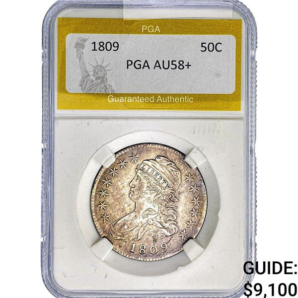 1809 Capped Bust Half Dollar PGA AU58+