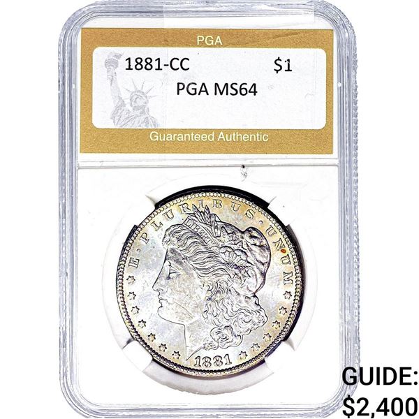 1881-CC Morgan Silver Dollar PGA MS64