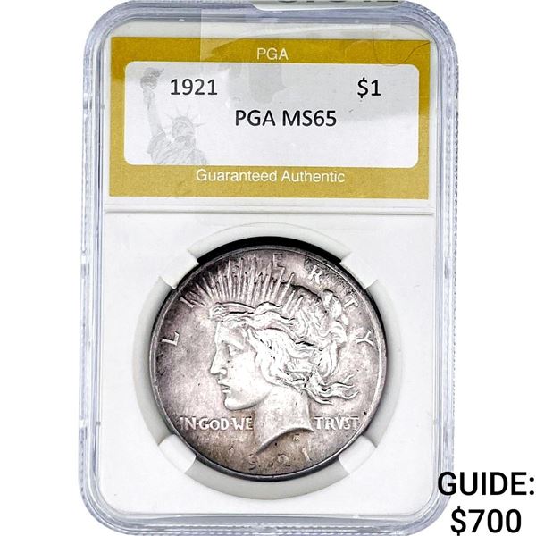 1921 Silver Peace Dollar PGA MS65