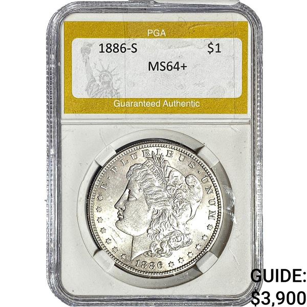 1886-S Morgan Silver Dollar PGA MS64+
