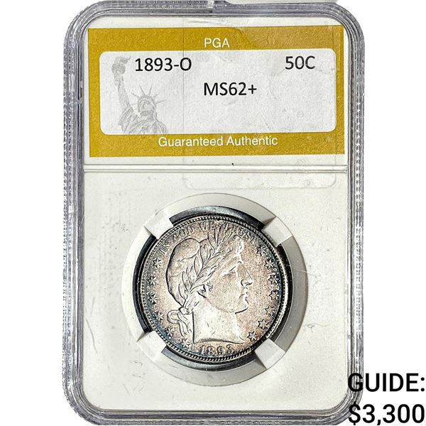 1893-O Barber Half Dollar PGA MS62+