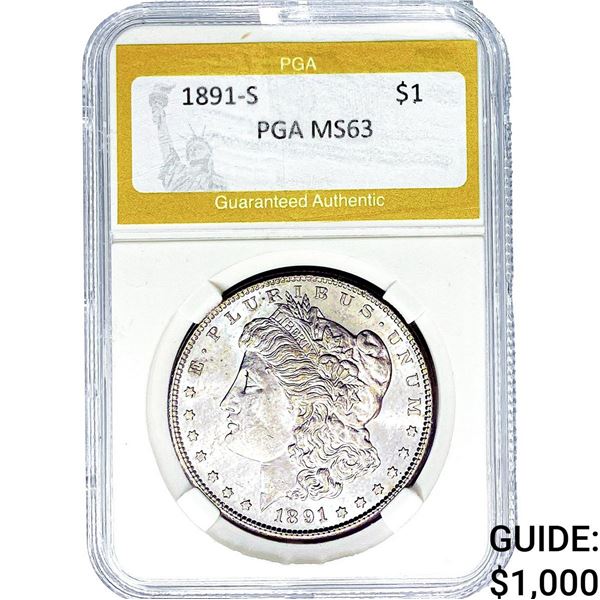 1891-S Morgan Silver Dollar PGA MS63