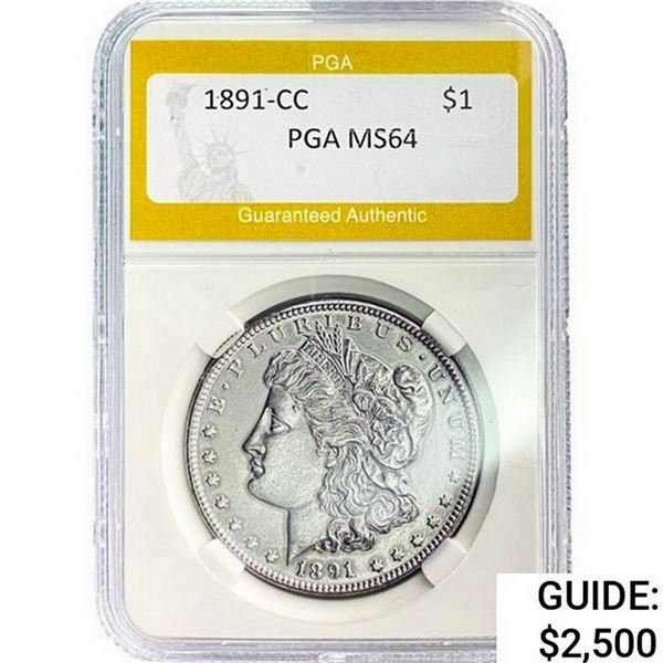 1891-CC Morgan Silver Dollar PGA MS64
