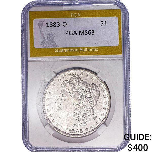 1883-O Morgan Silver Dollar PGA MS63
