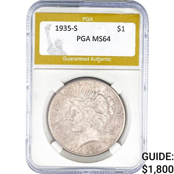 1935-S Silver Peace Dollar PGA MS64