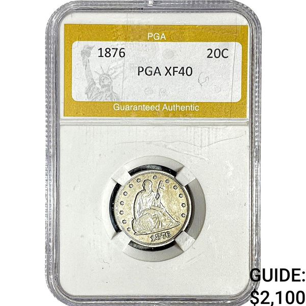 1876 Twenty Cent Piece PGA XF40