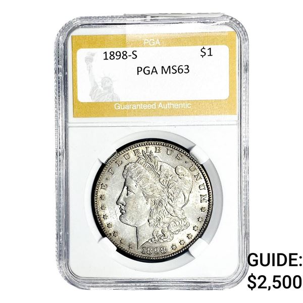 1898-S Morgan Silver Dollar PGA MS63