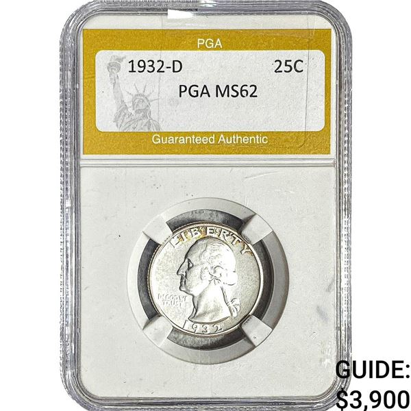 1932-D Washington Silver Quarter PGA MS62