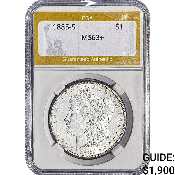 1885-S Morgan Silver Dollar PGA MS63+