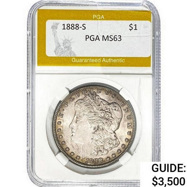 1888-S Morgan Silver Dollar PGA MS63