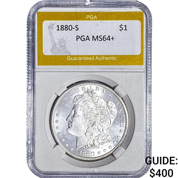 1880-S Morgan Silver Dollar PGA MS64+