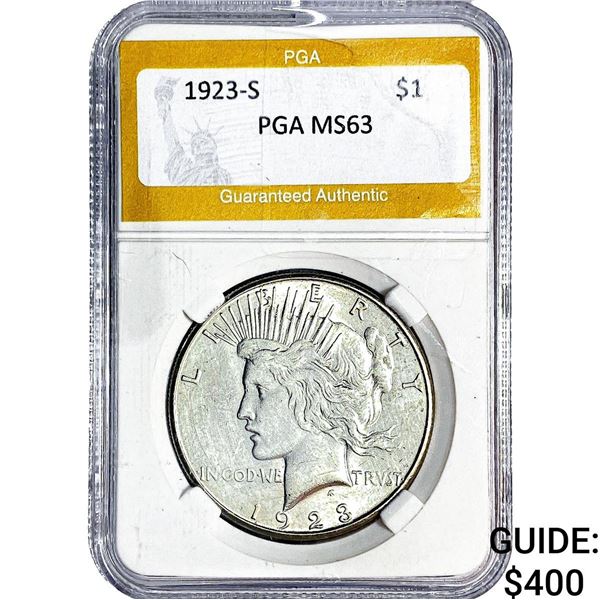 1923-S Silver Peace Dollar PGA MS63