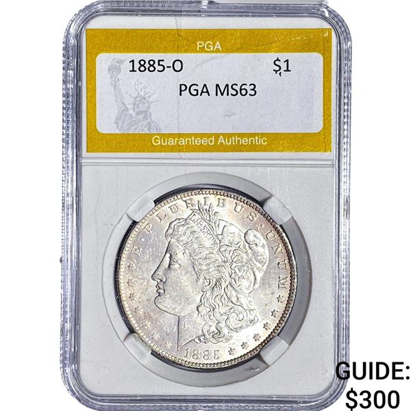 1885-O Morgan Silver Dollar PGA MS63