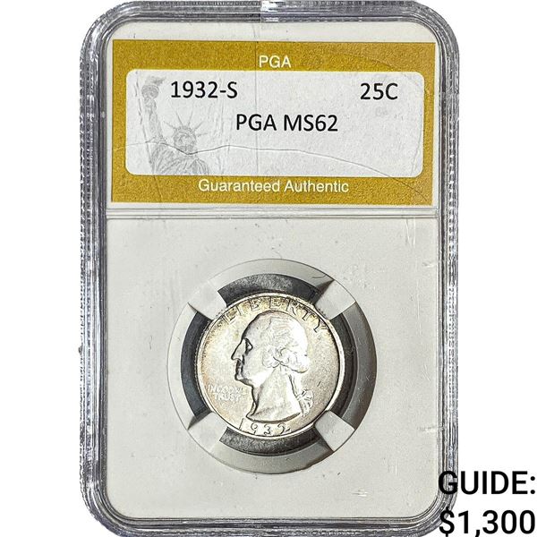 1932-S Washington Silver Quarter PGA MS62